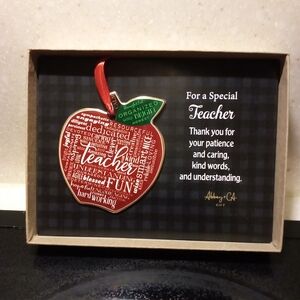New In Box, Teacher Apple Christmas Ornament